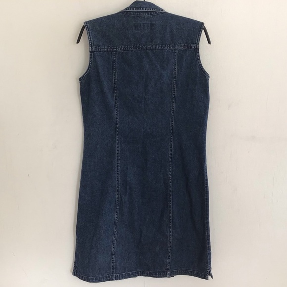 Cabela’s possibly vintage sleeveless decorative button front denim dress. Size 6 - Picture 5 of 8